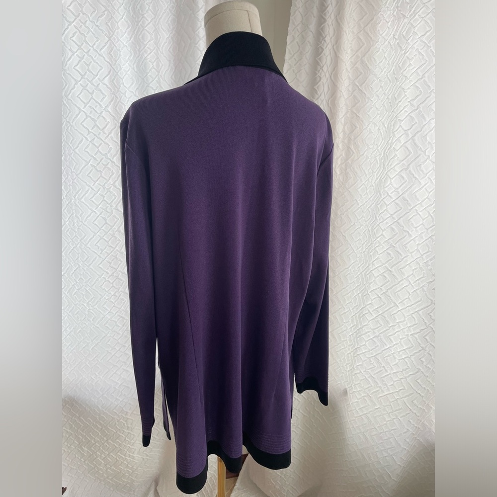 MISOOK 1X Purple and Black Women's Jacket Knit - Picture 8 of 11